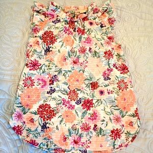 LOFT Floral Sleeveless Blouse